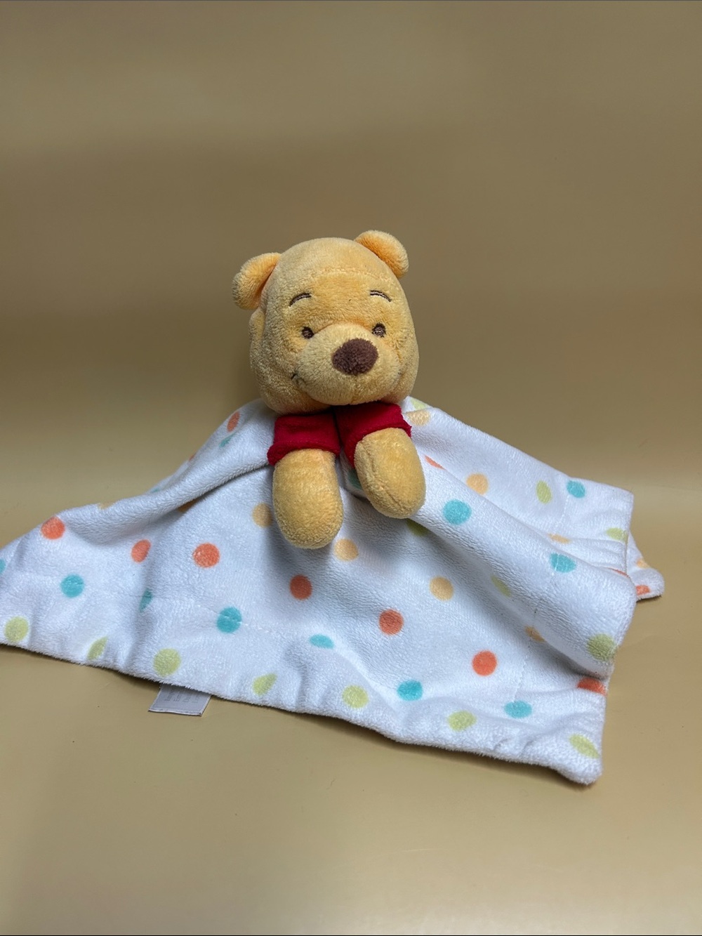 DISNEY BABY Polka Dot Lovey Security Blanket Winnie the Pooh Plush Stuffed Toy